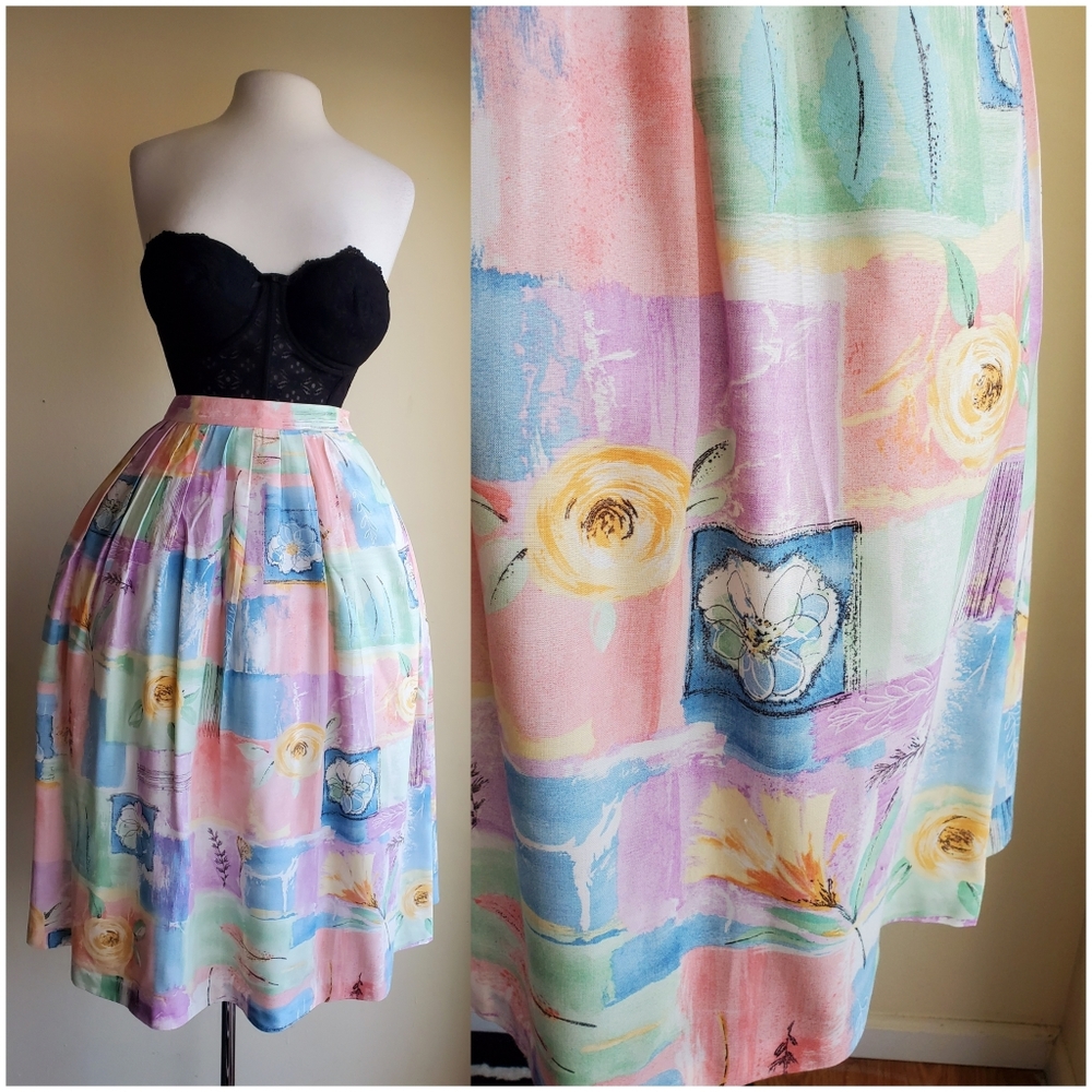 Vintage pastels floral skirt